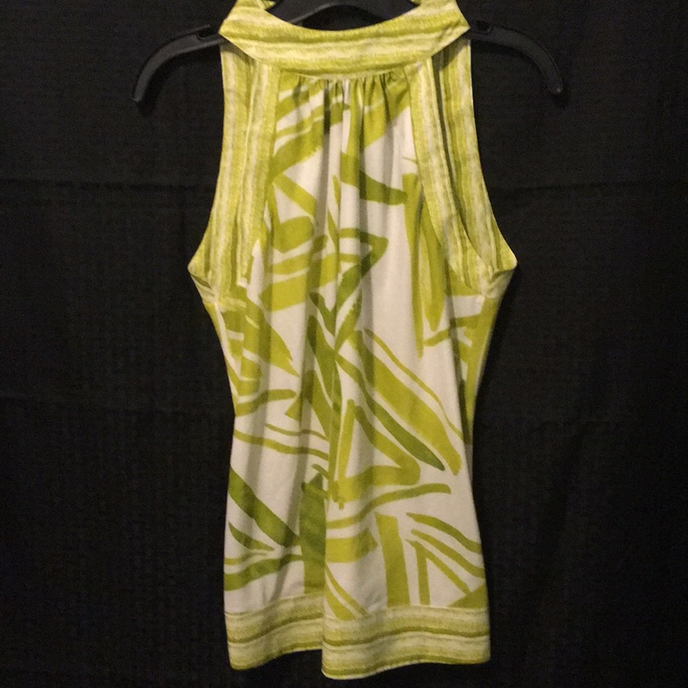 The Limited green and white sleeveless top